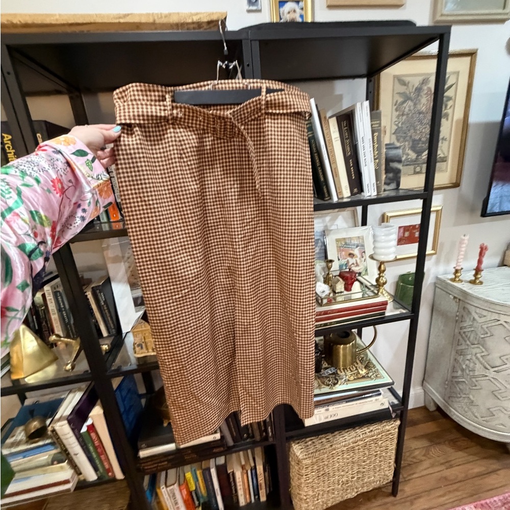 Top Shop Brown Checkered Skirt